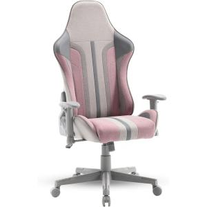 imageX Rocker Mysa PC Video Gaming Desk Chair with Wheels College Dorm Room Essentials for Guys and Girls Ergonomic Office ChairGrayPink  Gray Base